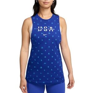 Nike Women's Blue Muscle Tee with USA Print- NWT